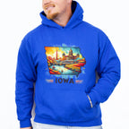 Colorful Iowa Design - States & Cities Unisex Crewneck T-Shirt Sweatshirt Hoodie