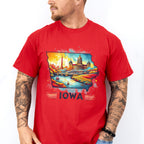 Colorful Iowa Design - States & Cities Unisex Crewneck T-Shirt Sweatshirt Hoodie