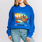 Colorful Iowa Design - States & Cities Unisex Crewneck T-Shirt Sweatshirt Hoodie