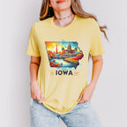 Colorful Iowa Design - States & Cities Unisex Crewneck T-Shirt Sweatshirt Hoodie