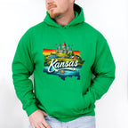 Colorful Kansas Design - States & Cities Unisex Crewneck T-Shirt Sweatshirt Hoodie