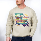 Colorful Louisiana Design - States & Cities Unisex Crewneck T-Shirt Sweatshirt Hoodie