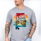 Colorful Alabama Design - States & Cities Unisex Crewneck T-Shirt Sweatshirt Hoodie