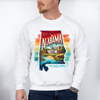 Colorful Alabama Design - States & Cities Unisex Crewneck T-Shirt Sweatshirt Hoodie