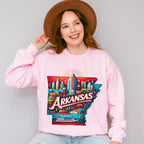 Colorful Arkansas Design - States & Cities Unisex Crewneck T-Shirt Sweatshirt Hoodie