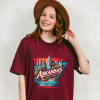 Colorful Arkansas Design - States & Cities Unisex Crewneck T-Shirt Sweatshirt Hoodie