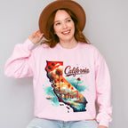 Colorful California Design - States & Cities Unisex Crewneck T-Shirt Sweatshirt Hoodie