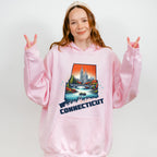Colorful Connecticut Design - States & Cities Unisex Crewneck T-Shirt Sweatshirt Hoodie