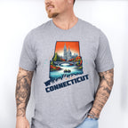 Colorful Connecticut Design - States & Cities Unisex Crewneck T-Shirt Sweatshirt Hoodie