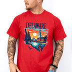 Colorful Delaware Design - States & Cities Unisex Crewneck T-Shirt Sweatshirt Hoodie