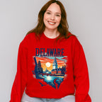 Colorful Delaware Design - States & Cities Unisex Crewneck T-Shirt Sweatshirt Hoodie