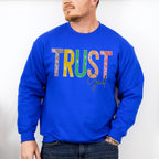 Trust God Colorful Design - Christianity Unisex Crewneck T-Shirt Sweatshirt Hoodie