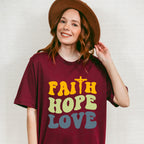 Faith Love Hope - Christianity Unisex Crewneck T-Shirt Sweatshirt Hoodie