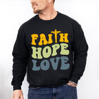 Faith Love Hope - Christianity Unisex Crewneck T-Shirt Sweatshirt Hoodie