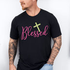 Blessed Cross Design - Christianity Unisex Crewneck T-Shirt Sweatshirt Hoodie