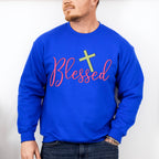 Blessed Cross Design - Christianity Unisex Crewneck T-Shirt Sweatshirt Hoodie