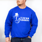Team Groom Hat And Glasses Design - Bachelor Unisex Crewneck T-Shirt Sweatshirt Hoodie