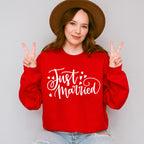 Just Married Cursive Design - Honeymoon Unisex Crewneck T-Shirt Sweatshirt Hoodie