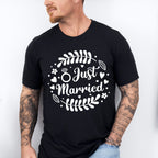 Just Married Leaf Design - Honeymoon Unisex Crewneck T-Shirt Sweatshirt Hoodie