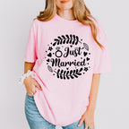 Just Married Leaf Design - Honeymoon Unisex Crewneck T-Shirt Sweatshirt Hoodie
