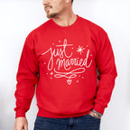 Just Married Star Design - Honeymoon Unisex Crewneck T-Shirt Sweatshirt Hoodie