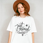 Just Married Star Design - Honeymoon Unisex Crewneck T-Shirt Sweatshirt Hoodie