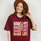 Bride Life Leopard Print Design - Bachelorette Unisex Crewneck T-Shirt Sweatshirt Hoodie