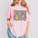 Bride Squad Checkered Brown Design - Bachelorette Unisex Crewneck T-Shirt Sweatshirt Hoodie