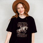 Saddle Up And Ride Wildly Kick Up Dust Cowboy Design - Rodeo Unisex Crewneck T-Shirt Sweatshirt Hoodie