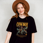 The Prehistoric Wild West Cowboy Design - Rodeo Unisex Crewneck T-Shirt Sweatshirt Hoodie
