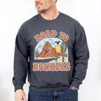 Road To Nowhere Design - Western Unisex Crewneck T-Shirt Sweatshirt Hoodie