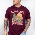 Long Live Cowgirls Design - Western Unisex Crewneck T-Shirt Sweatshirt Hoodie