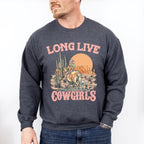 Long Live Cowgirls Design - Western Unisex Crewneck T-Shirt Sweatshirt Hoodie