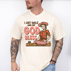 I Just Smile God Bless Design - Western Unisex Crewneck T-Shirt Sweatshirt Hoodie