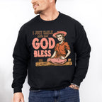 I Just Smile God Bless Design - Western Unisex Crewneck T-Shirt Sweatshirt Hoodie