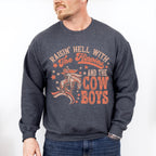 Raisin Hell With The Hippies And The Cowboys Design - Western Unisex Crewneck T-Shirt Sweatshirt Hoodie