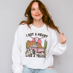 I Got Heart Like A Truck Design - Western Unisex Crewneck T-Shirt Sweatshirt Hoodie