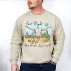 Last Might We Let The Liquor Talk Design - Western Unisex Crewneck T-Shirt Sweatshirt Hoodie
