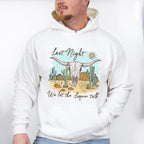 Last Might We Let The Liquor Talk Design - Western Unisex Crewneck T-Shirt Sweatshirt Hoodie