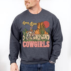 Long Live Cowgirls Cactus Design - Western Unisex Crewneck T-Shirt Sweatshirt Hoodie