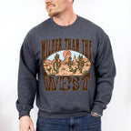 Wilder Than The West Design - Western Unisex Crewneck T-Shirt Sweatshirt Hoodie