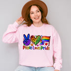 Peace Love Pride - LGBTQ Theme Unisex Crewneck T-Shirt Sweatshirt Hoodie