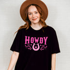 Howdy Horseshoe Design - Cowgirl Unisex Crewneck T-Shirt Sweatshirt Hoodie