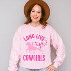 Long Live Cowgirls Pink Design - Cowgirl Unisex Crewneck T-Shirt Sweatshirt Hoodie