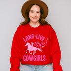 Long Live Cowgirls Pink Design - Cowgirl Unisex Crewneck T-Shirt Sweatshirt Hoodie