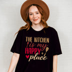 The Kitchen Is My Happy Place - Cooking Unisex Crewneck T-Shirt Sweatshirt Hoodie