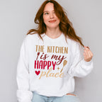 The Kitchen Is My Happy Place - Cooking Unisex Crewneck T-Shirt Sweatshirt Hoodie