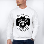 Camera And Coffee - Photography Unisex Crewneck T-Shirt Sweatshirt Hoodie