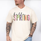 Hello Spring Leopard Design - Spring Unisex Crewneck T-Shirt Sweatshirt Hoodie