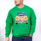 Hello Spring Truck - Spring Unisex Crewneck T-Shirt Sweatshirt Hoodie
